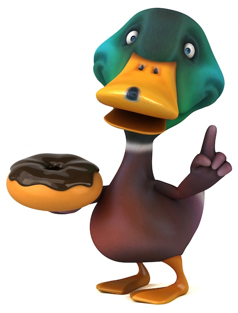 Fun duck 3D Illustration