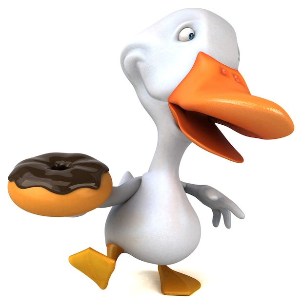 Photo fun duck 3d illustration