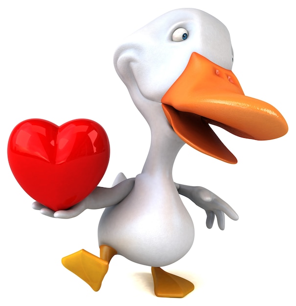 Fun duck 3D Illustration