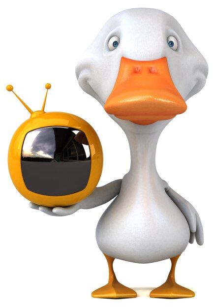 Fun duck 3D Illustration