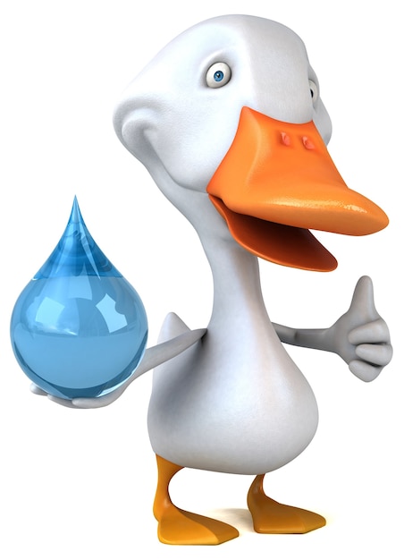 Fun duck 3D Illustration