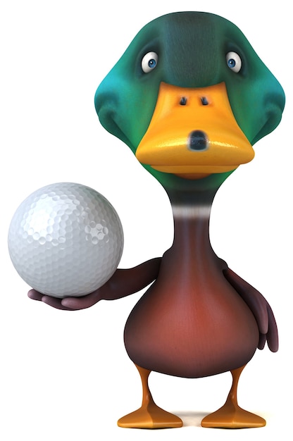 Fun duck 3D Illustration