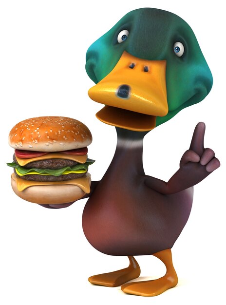 Fun duck - 3D Illustration