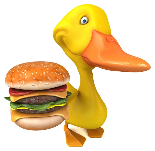 Fun duck - 3D Illustration