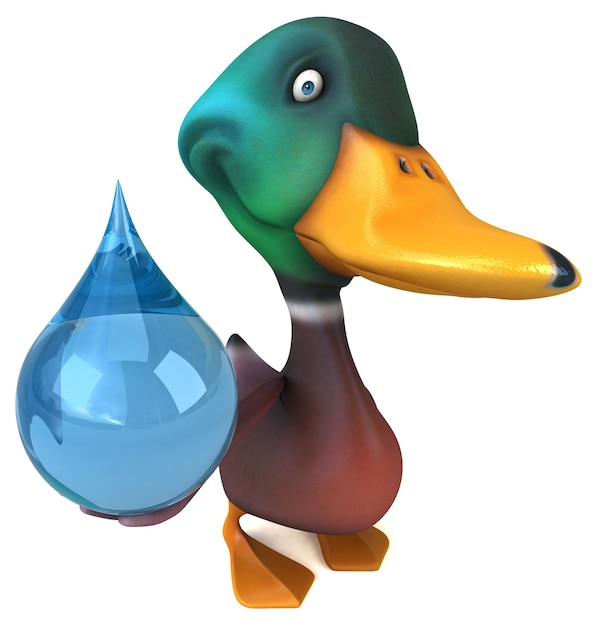 楽しいアヒル-3Dイラスト