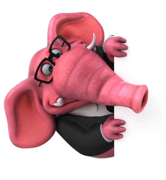 Fun elephant - 3D Illustration