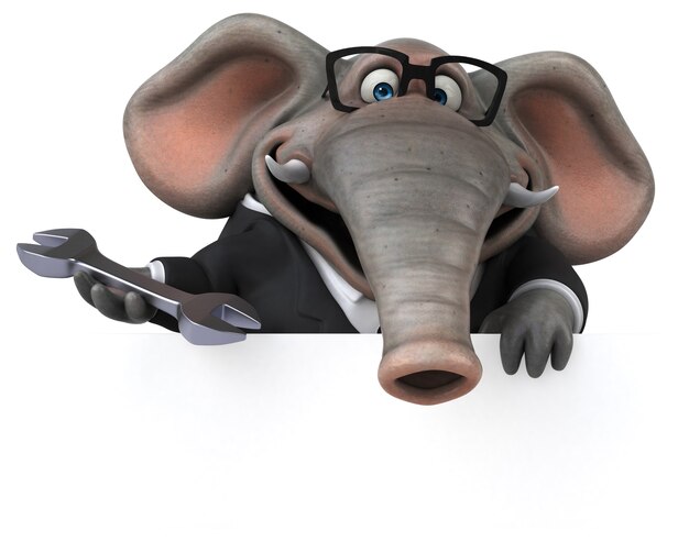 재미있는 코끼리 - 3D 일러스트레이션