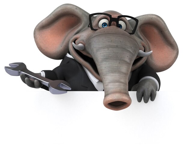 Fun elephant - 3D Illustration