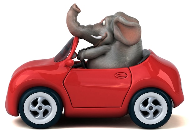 재미있는 코끼리 - 3D 일러스트레이션