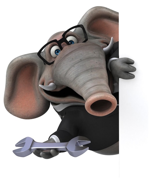 Elefante divertente - illustrazione 3d