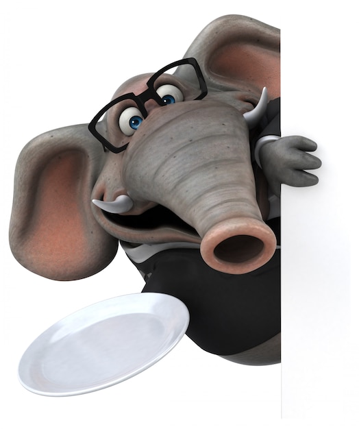 Elefante di divertimento - illustrazione 3d