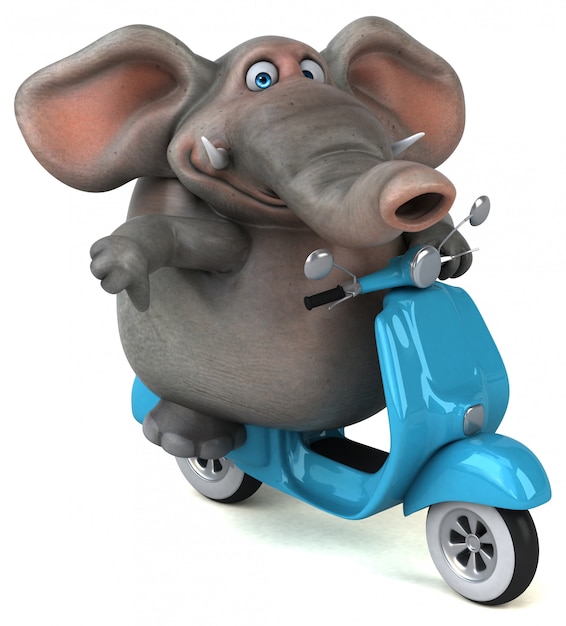 Fun elephant - 3D Illustration