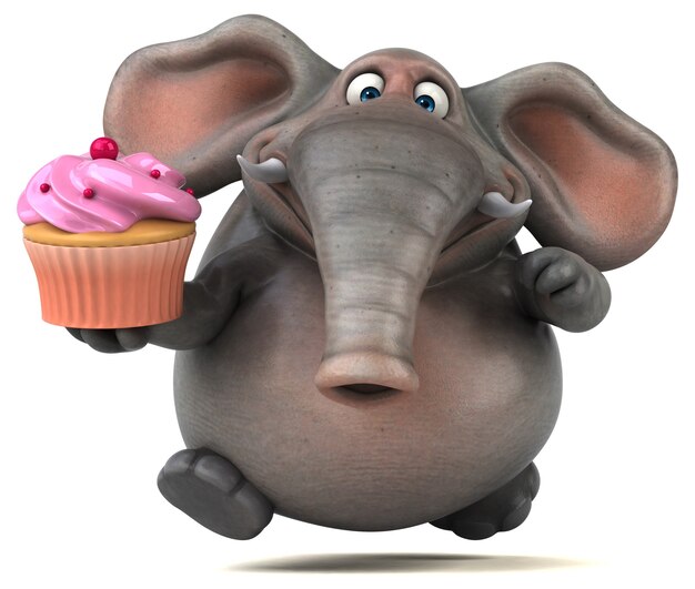 Fun elephant - 3D Illustration