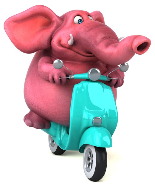 Fun elephant - 3D Illustration