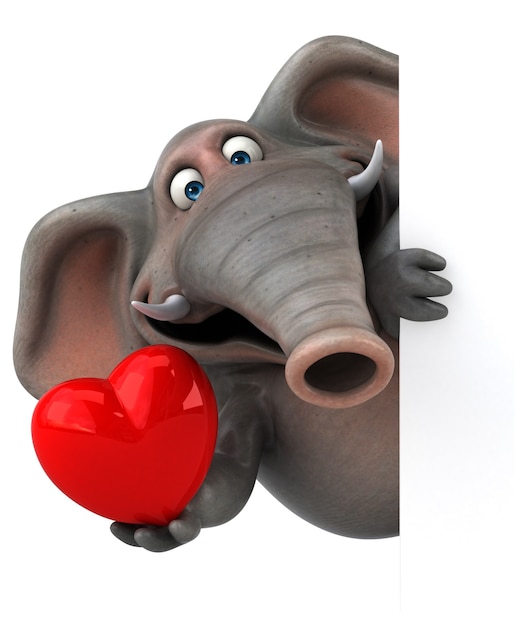 Fun elephant - 3D Illustration