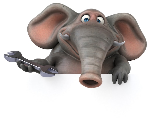 Fun elephant - 3D Illustration