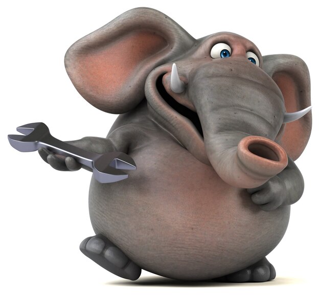 Fun elephant - 3D Illustration