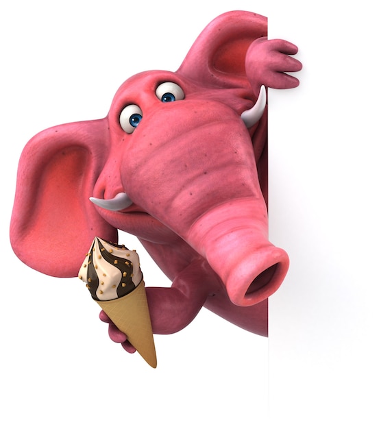 Photo fun elephant - 3d illustration