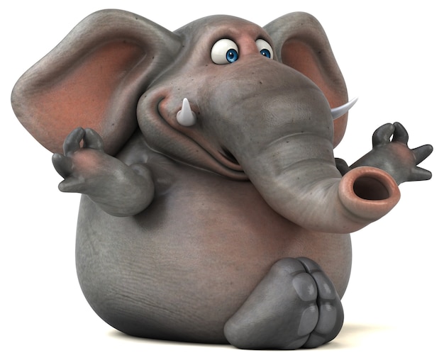 Fun elephant - 3D Illustration