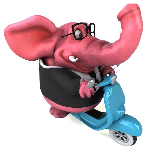 Fun elephant - 3D Illustration