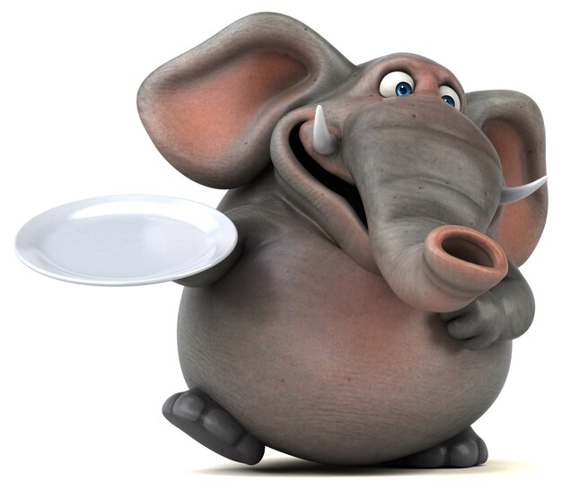 Fun elephant - 3D Illustration