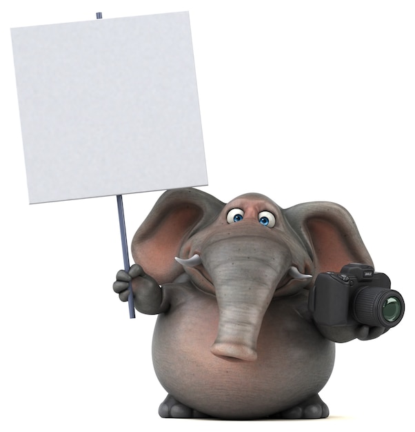 Photo fun elephant - 3d illustration