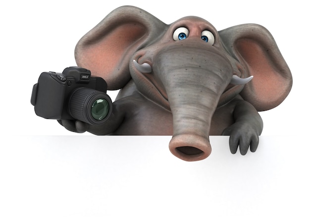 Fun elephant - 3D Illustration