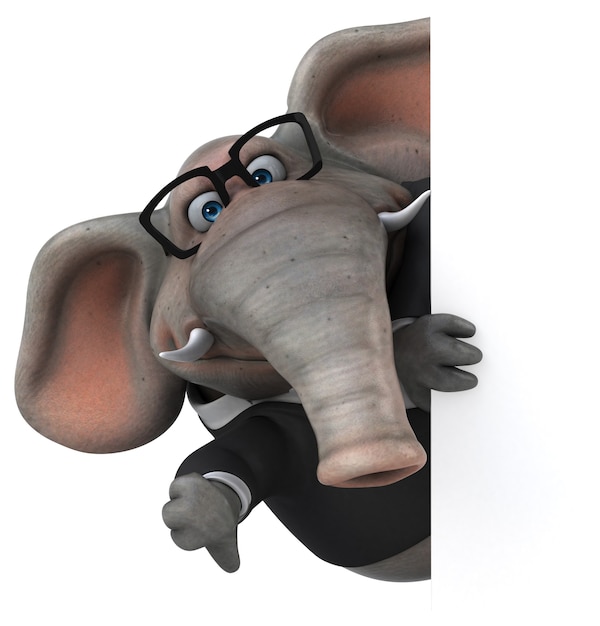 Photo fun elephant - 3d illustration