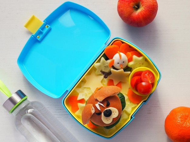 Fun food art for kids Flat lay