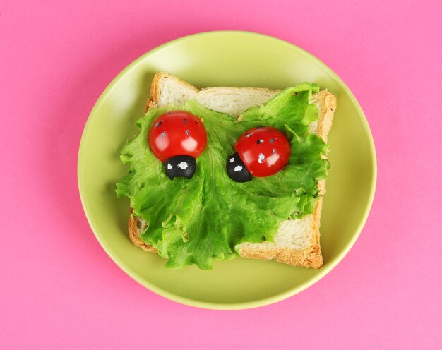 Fun food for kids  on color background