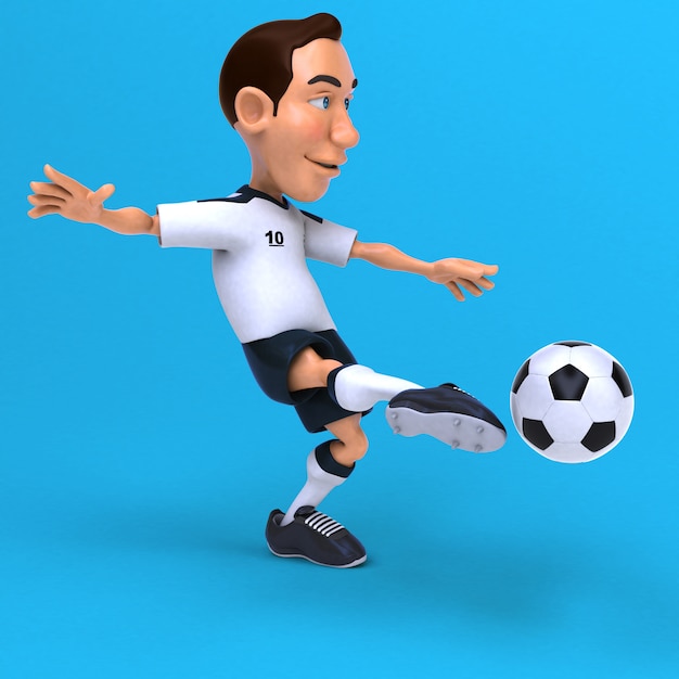 楽しいサッカー選手-3 Dイラストレーション