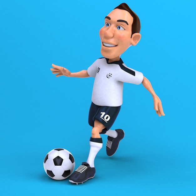 Fun football player - 3d illustration