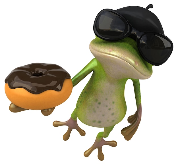 Photo fun french frog - 3d illustration