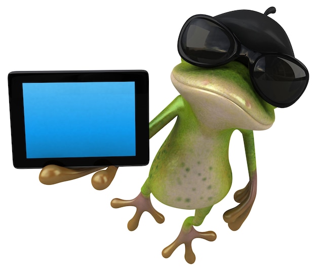 Photo fun french frog - 3d illustration