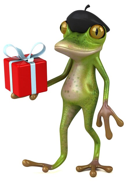 Photo fun french frog - 3d illustration