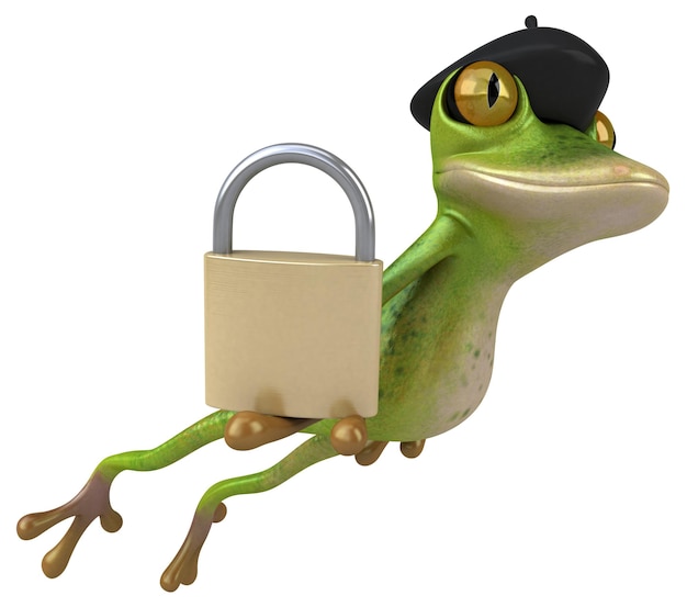 Photo fun french frog 3d illustration