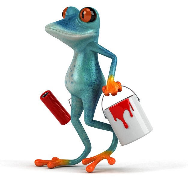 Fun frog - 3D Illustration