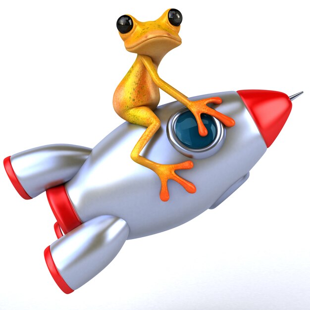楽しいカエル-3Dイラスト