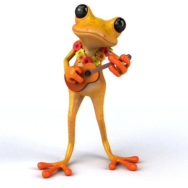 Fun frog - 3D Illustration