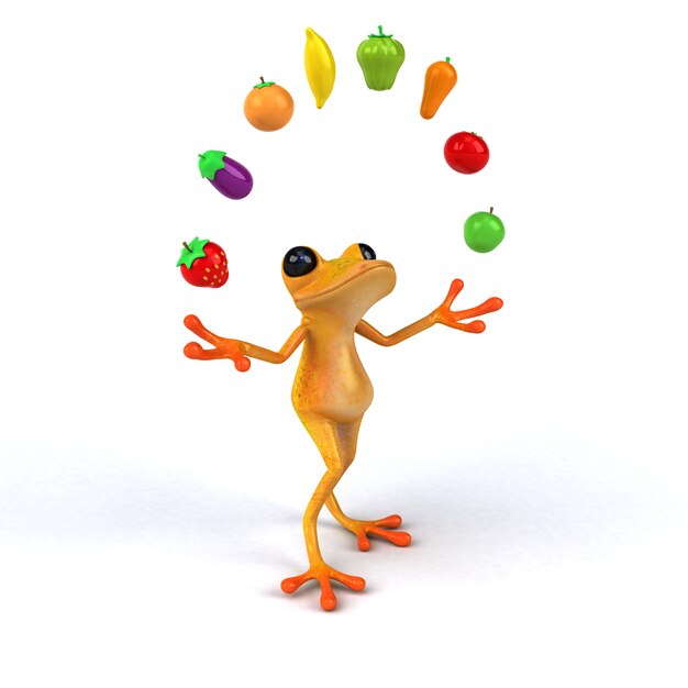 Fun frog - 3D Illustration