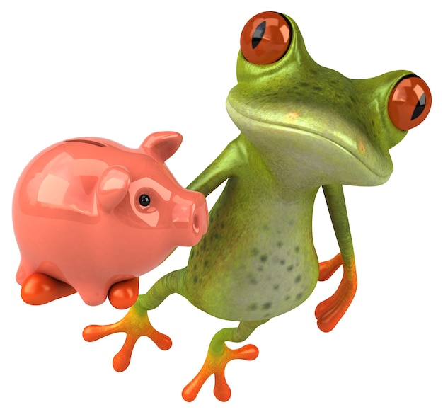 Fun frog - 3D Illustration