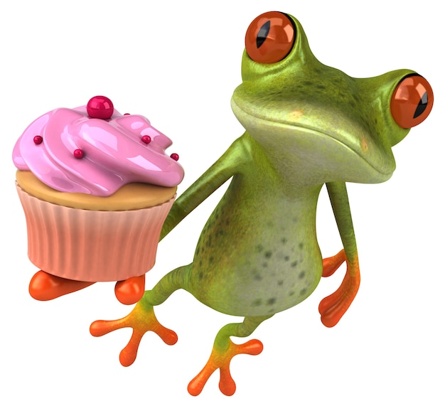 Photo fun frog - 3d illustration