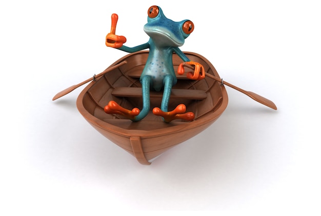 楽しいカエル-3Dイラスト