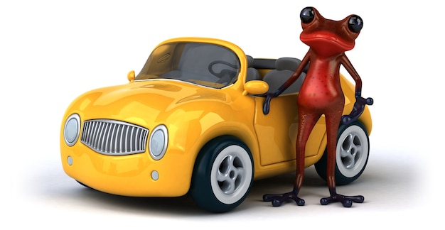 Забавная лягушка - 3d иллюстрации