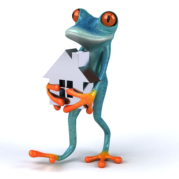 Fun frog- 3D Illustration