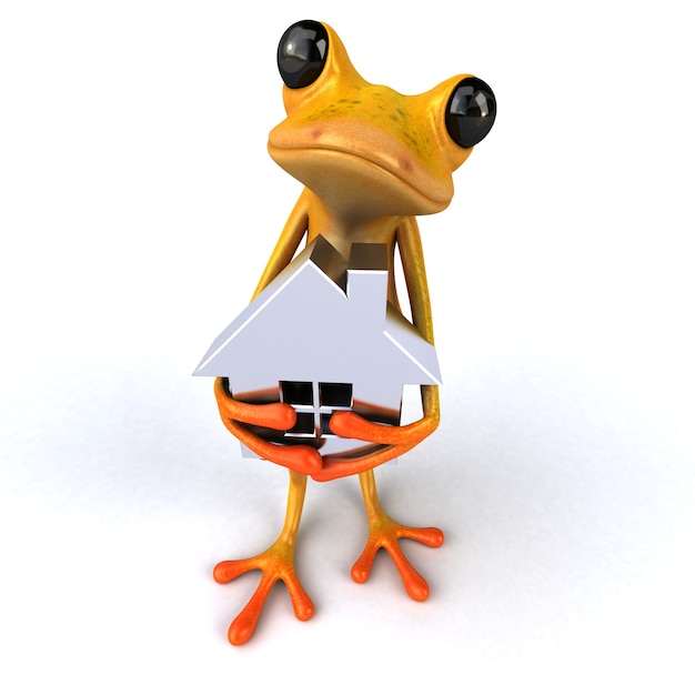 Fun frog- 3D Illustration