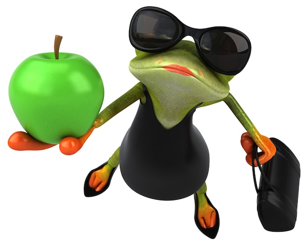 Photo fun frog - 3d illustration