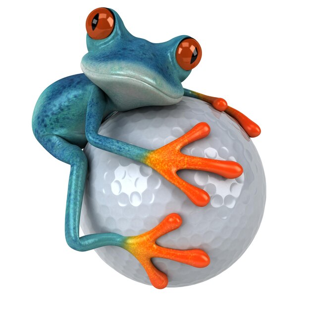 Fun frog - 3D Illustration