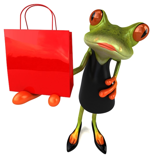 Fun frog - 3D Illustration