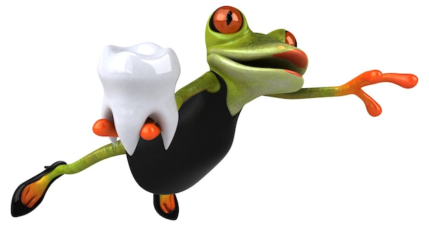 Fun frog 3D Illustration